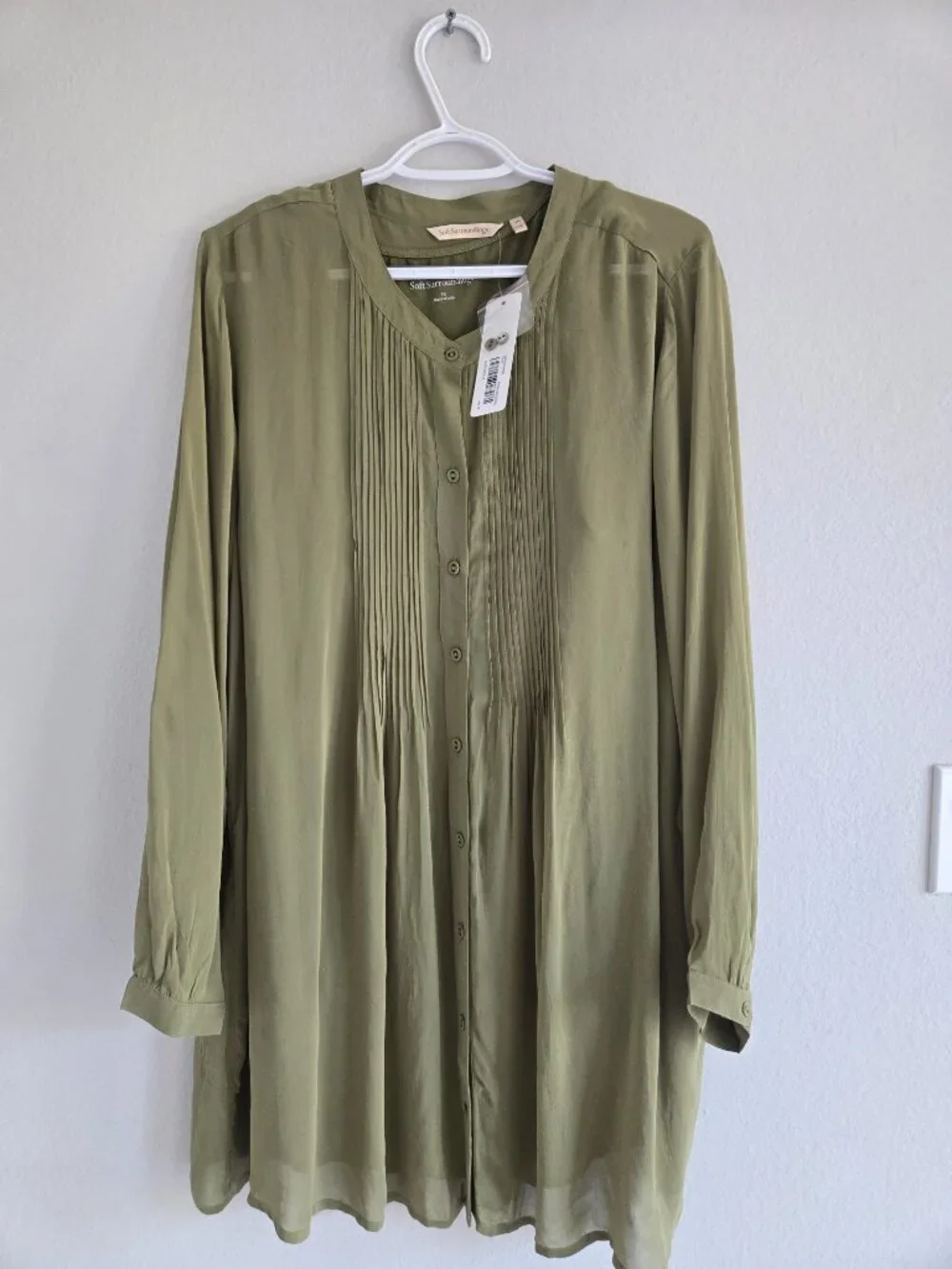 Soft Surroundings Makara Tunic and Tank Top Set in Green Women's Plus size 1X